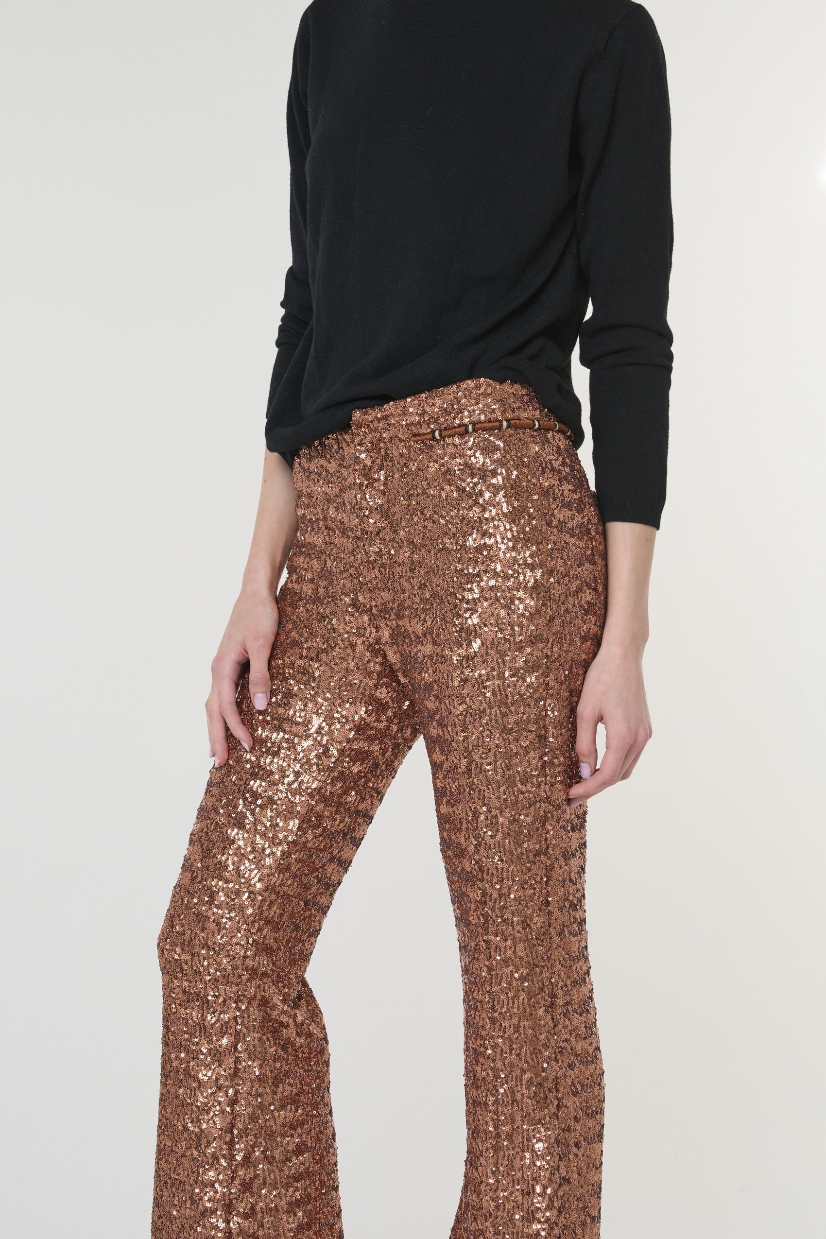 Gold Glittery Pants - High-Rise Trouser Pants - Wide-Leg Pants - Lulus